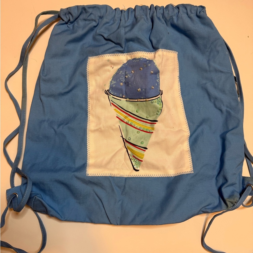 Colorful Ice Cream Cone Drawstring Backpack